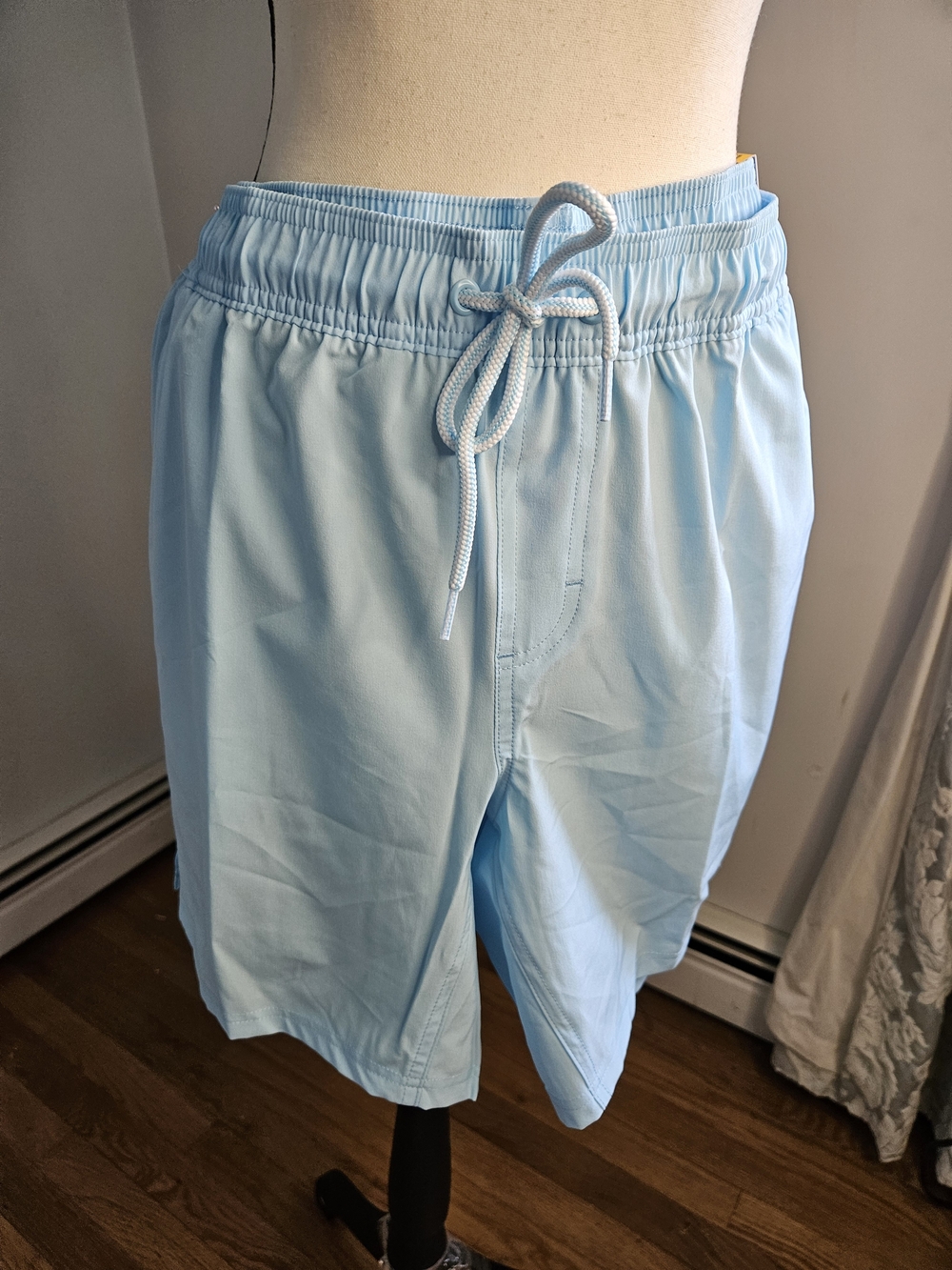George Light Blue Men's Swim Board Shorts with Drawstring#149